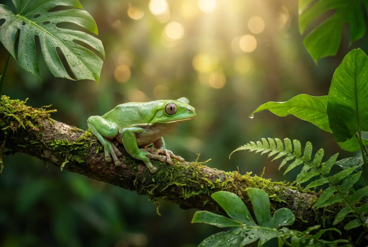 Elementos naturales de una sesión de Kambo en un entorno cuidado